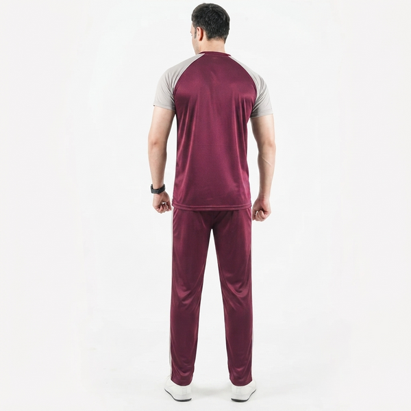Maroon and Silver Tracksuit