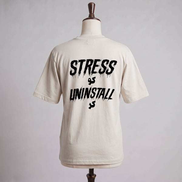 Stress Uninstall Graphic Sand Tshirt