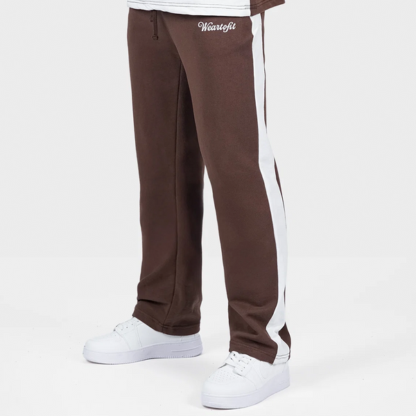 Brown and White Side Panel Trouser