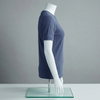 Navy Blue Ribbed Crew Neck T shirt
