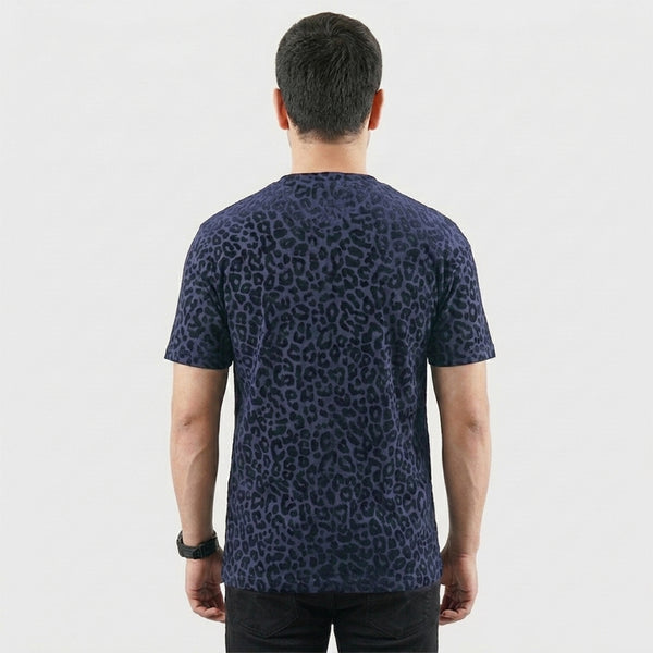 Blue Leopard Print T-shirt