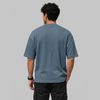Steel Blue Boxy Fit Pique Interlock Shirt