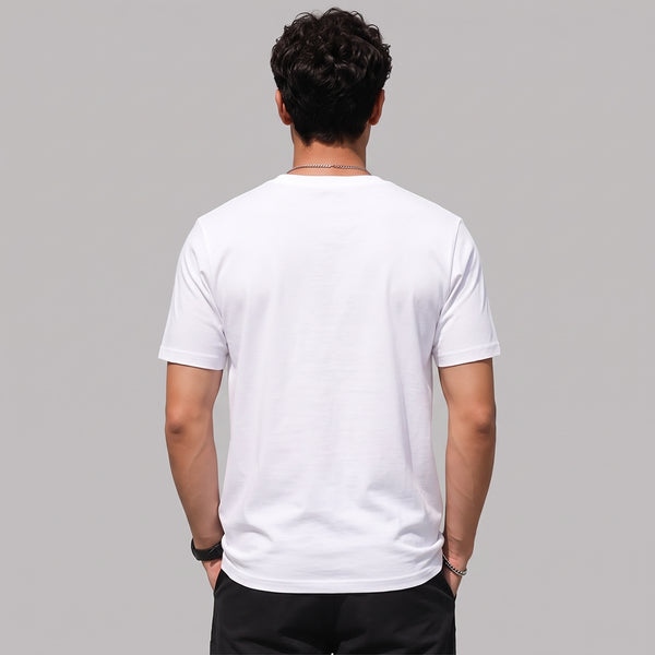 White Plain 4 Way Stretch Cotton Tshirt