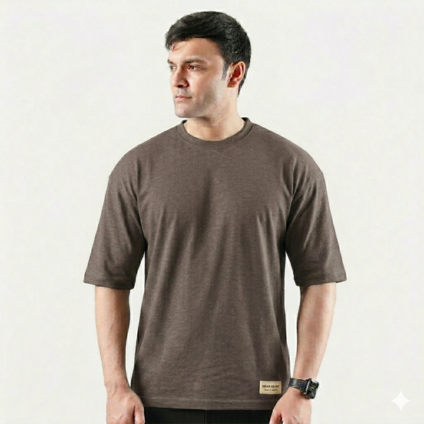 Brown Cotton Interlock Tshirt