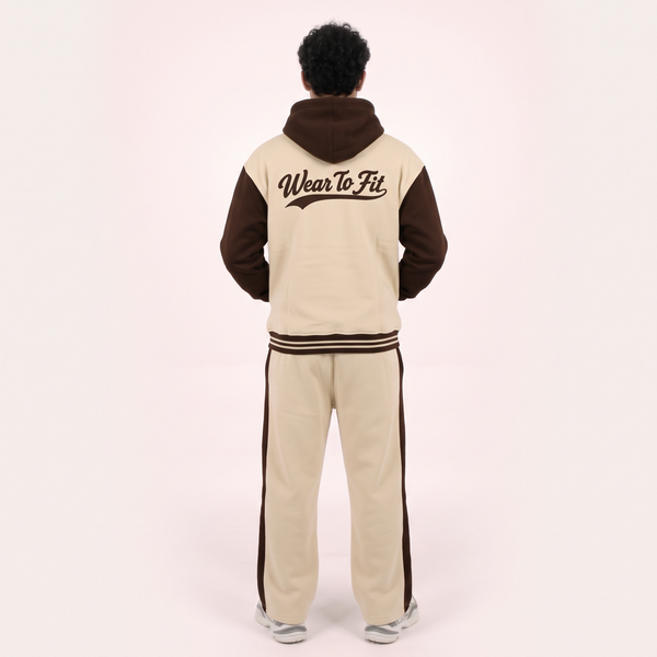 Cream & Brown Baseball Tracksuit