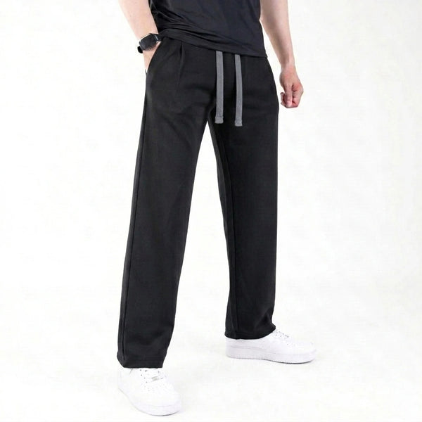 Black Plain Interlock Trouser