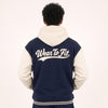 Navy Cream Varsity Snap Hoodie