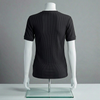 Black Ribbed Crew Neck T Shirt