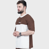 Brown and White Side Panel T Shirt