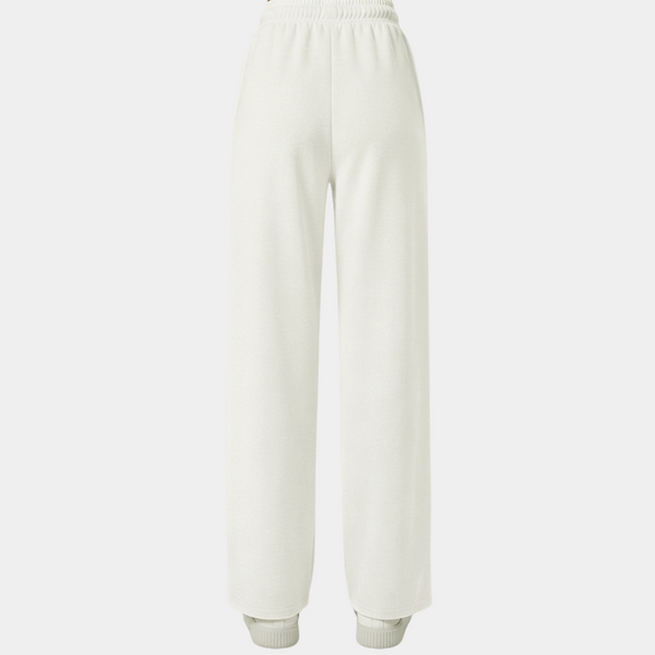 Premium Cream White Loose Fit Cotton Interlock Trouser