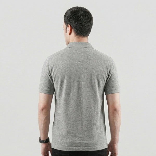 Grey V-Neck Polo
