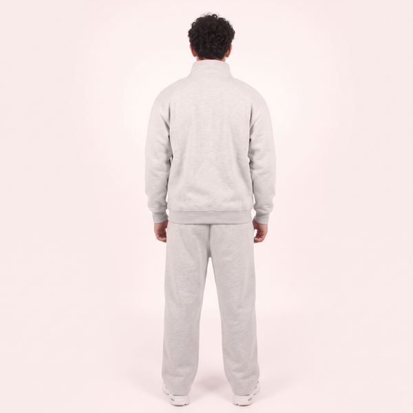 Classic Mock Neck Tracksuit – Heather Grey