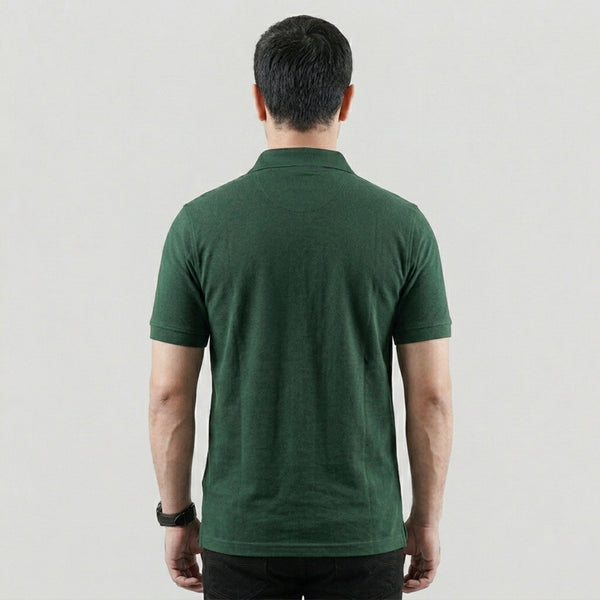 Green V-Neck Polo