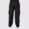 Black Cotton Interlock Cargo Trouser