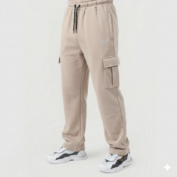 Sand Cotton Interlock Cargo Trouser