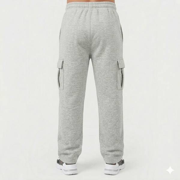 Grey Cotton Interlock Cargo Trouser