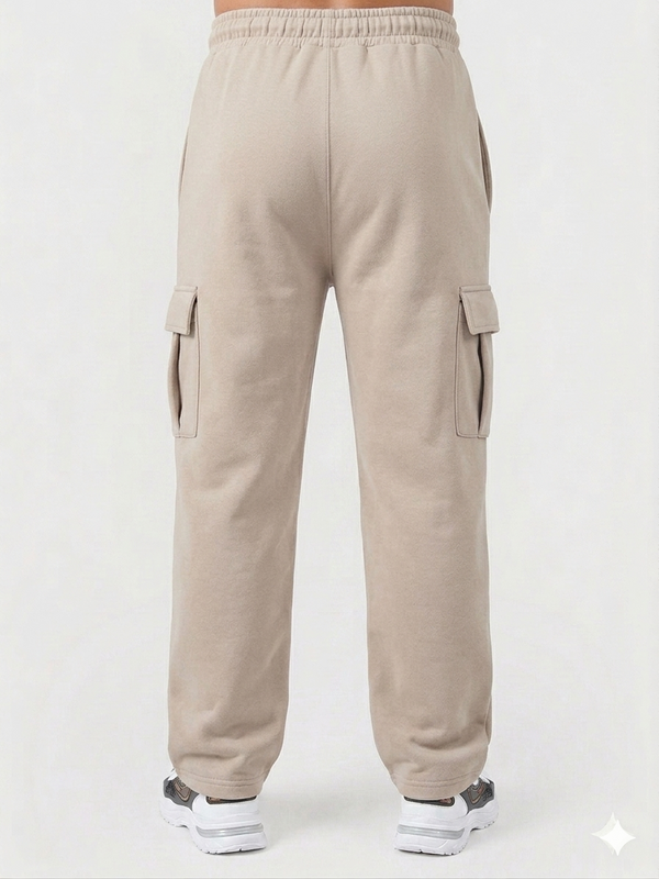 Sand Cotton Interlock Cargo Trouser