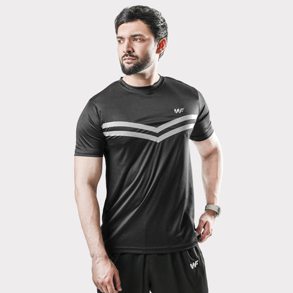 Front Stripes Black Tracksuit