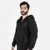 Unisex Black full zipper Hoodie