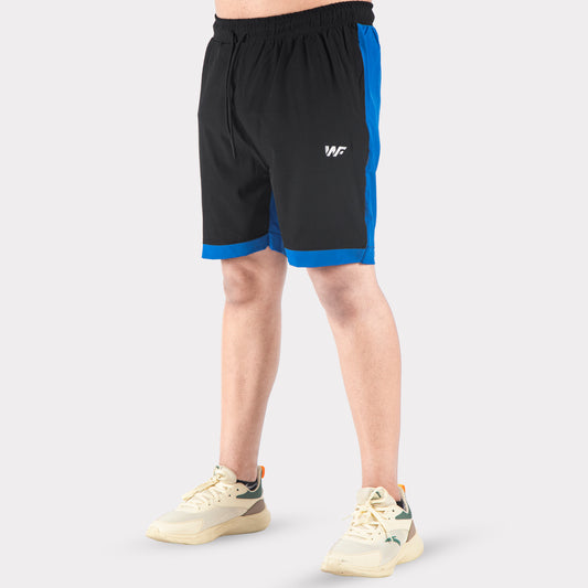 Black/Blue Micro Interlock Training Shorts