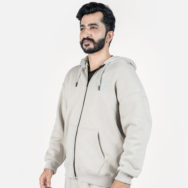 Unisex Silver Gray full zipper Hoodie