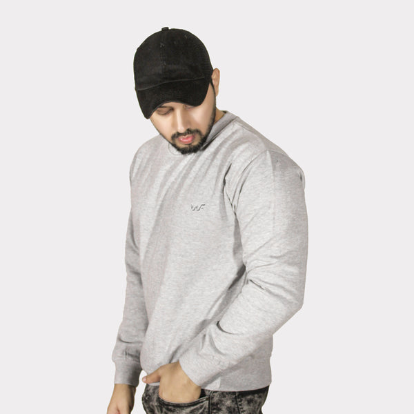 Unisex Light Grey Fleece Sweatshirt