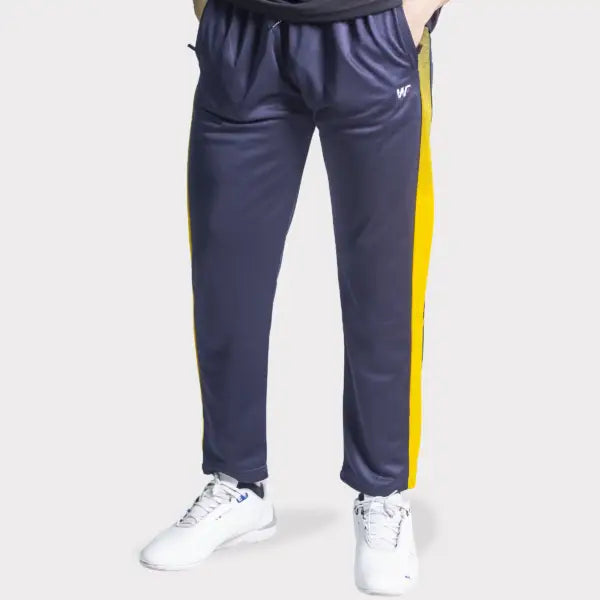 Navy Quick Dry Bottoms with Mustard Mesh Panel Trouser