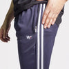 Navy Blue Interlock Quick Dry Bottoms With Two White Stripes