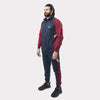 Navy and Maroon Tracksuit With Three White Stripes