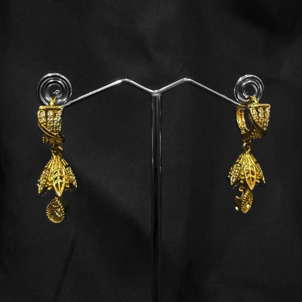 Gold Dangle Jhumka Earrings
