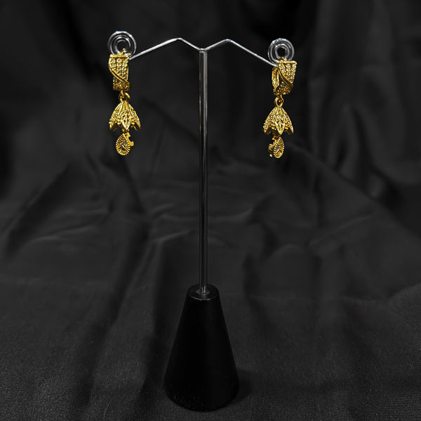Gold Dangle Jhumka Earrings