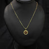 Gold Neklace With Central Colored Gemstones