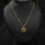 Gold Neklace With Central Colored Gemstones
