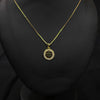 Gold Necklace With Central Black Gemstones
