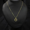 Gold Necklace With Central Black Gemstones