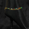 Gold-Toned Chain Anklet With Colorful Beads