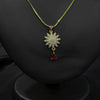 Star-Shaped Pendant With Red Stone