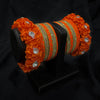 Orange Floral Silk Thread Bangles