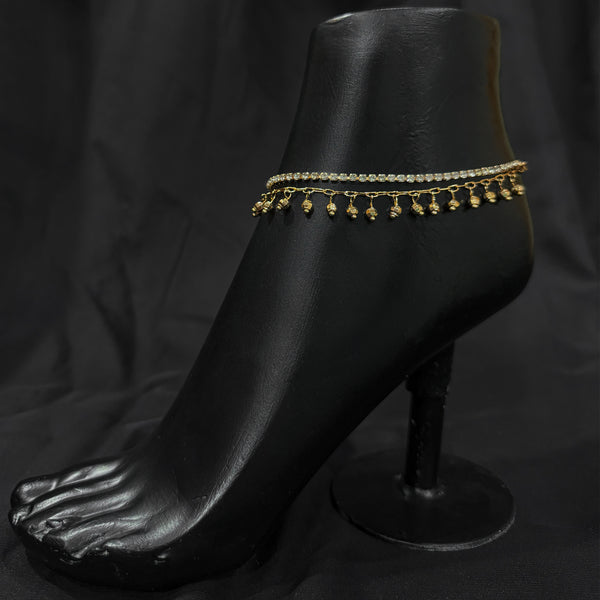 Gold Chain Anklet With Small Bells