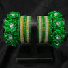 Green Floral Silk Thread Bangles