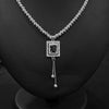 Rectangular pendant with black stone