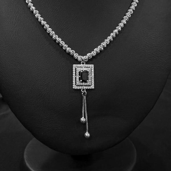 Rectangular pendant with black stone