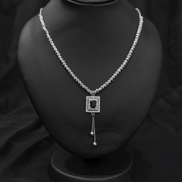 Rectangular pendant with black stone