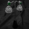 Green Jhumka Earings With Bell Shaped