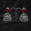Red Jhumka Earings With Bell Shaped