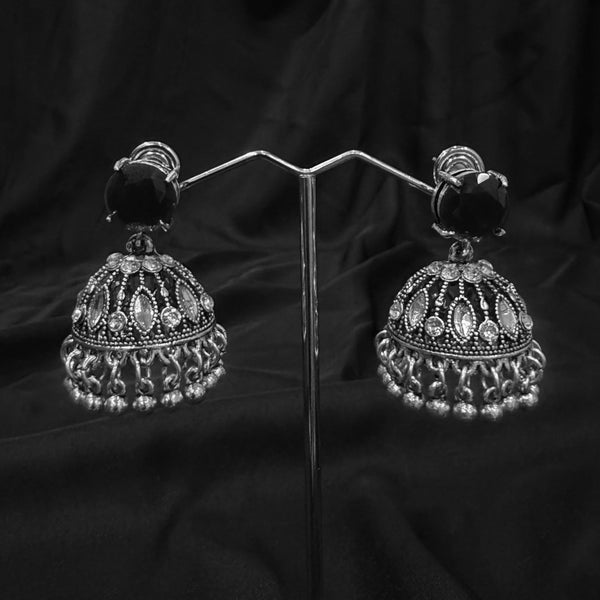 Black Jhumka Earings With Bell Shaped