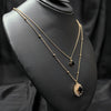 Duo black diamond and gold chain necklace