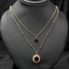 Duo black diamond and gold chain necklace