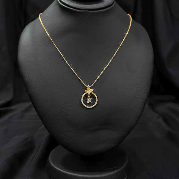 Gold Necklace With Central Stone