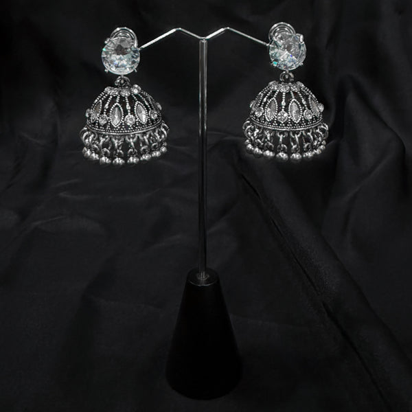Silver Jhumka Earings With Bell Shaped